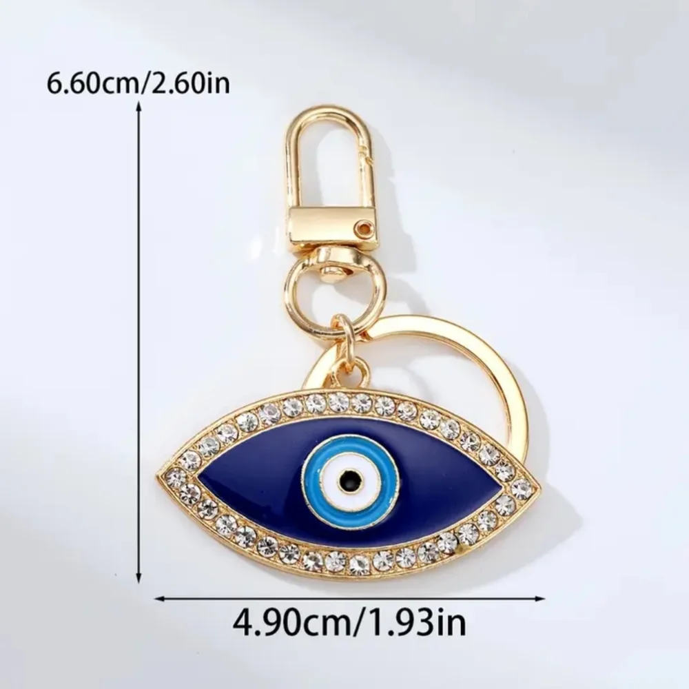 Rhinestone "Evil Eye" Keychain/Bag 🎒👜 Charm ~ Protection, Luck 🍀, Size Large - Picture 4 of 10